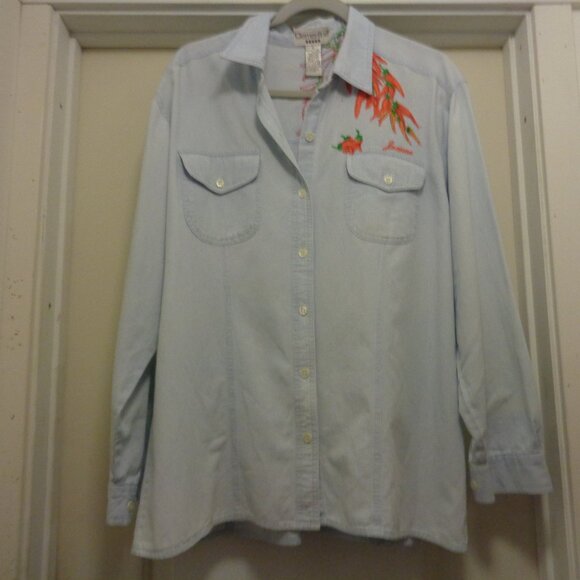 VINTAGE RETRO SOUTHWEST CHILIS WAITERESS WORK SHIRT JEANNE X L - Picture 7 of 10